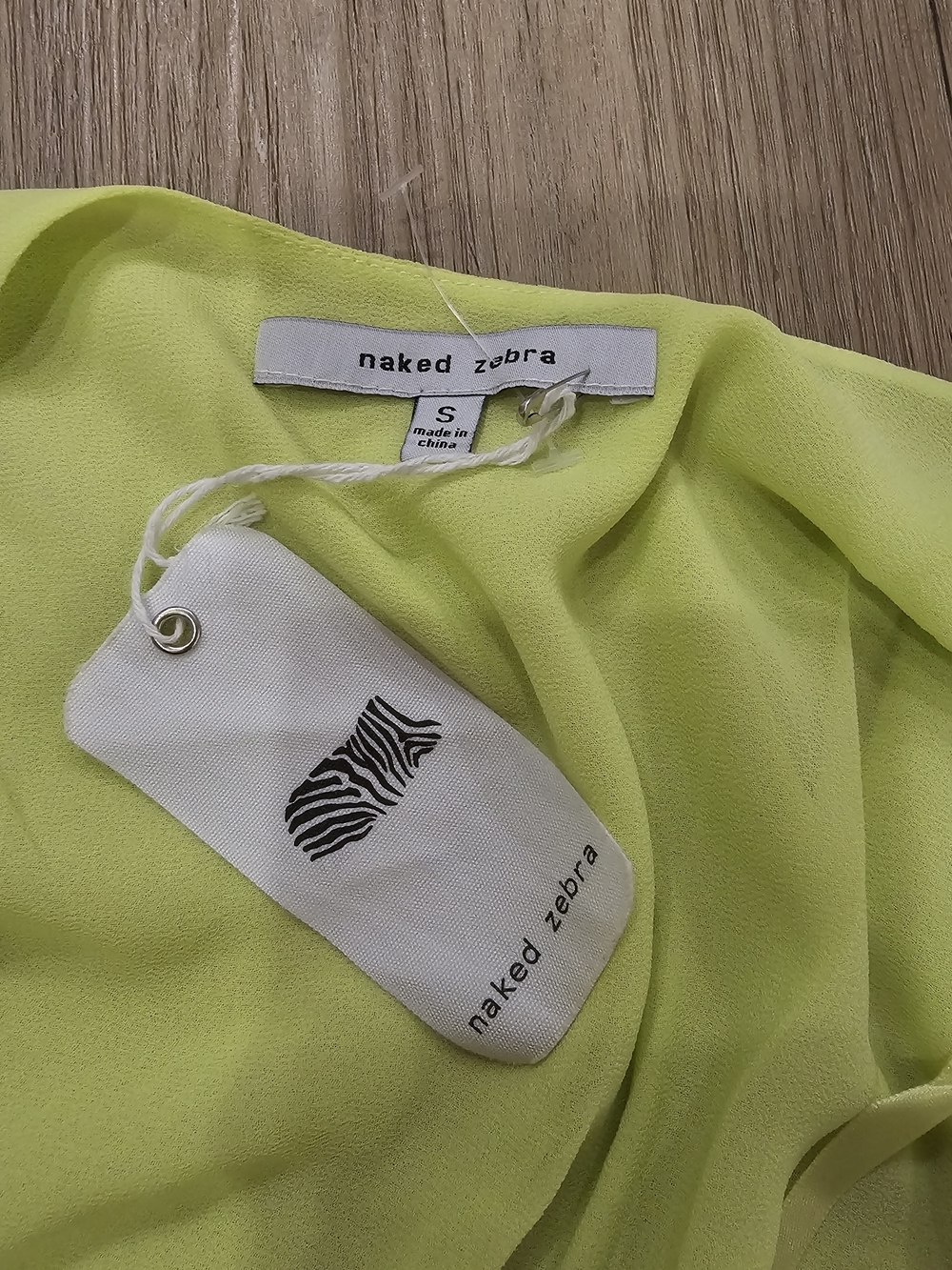 NWT Naked Zebra Neon Lime Green Cold Shoulder Romper With Tassles in Small - Picture 3 of 6